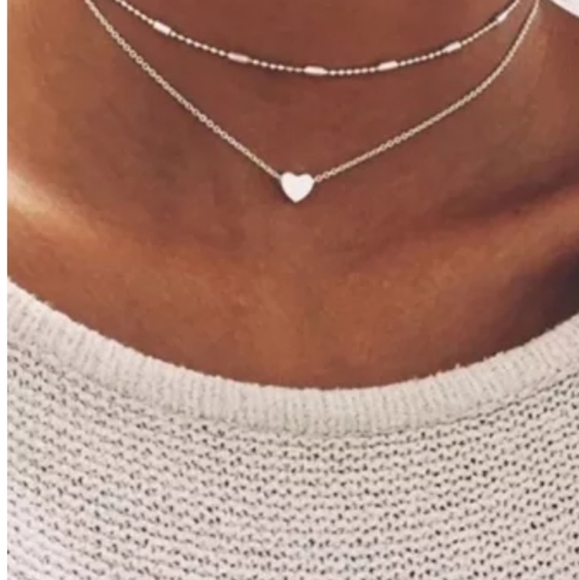 None Jewelry - 1 Left New boutique multilayer heart necklace